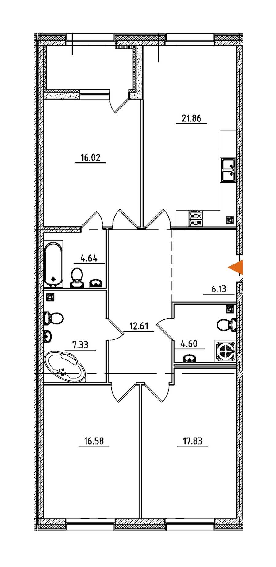 Трехкомнатная квартира в : площадь 110.05 м2 , этаж: 3 – купить в Санкт-Петербурге
